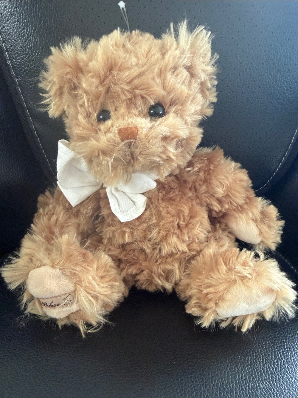 Plush Brown Bukowski Teddy Bear with White Bow
